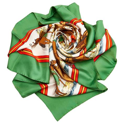 hermes silk scarf green|Hermes scarf clearance.